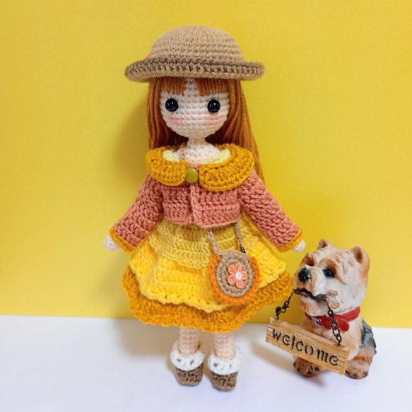 ✿Sweet Sophie 着せ替えあみぐるみ女の子 ✿冬のジャケットの女の子 着せ替えあみぐるみ あみぐるみ Karin