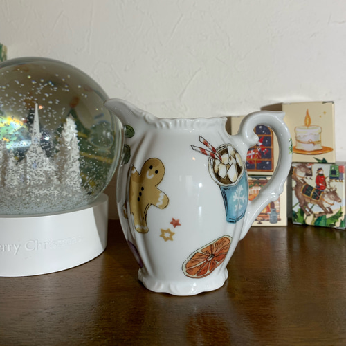 クリスマス ミルクピッチャー 花入 花瓶 置物 ジンジャークッキー