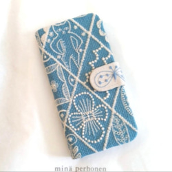 受注製作】刺繍4つ じゃばらミニ財布 グレー×ライトイエロー