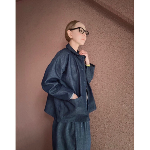 岡山デニム　上質コート　エルボパッチ 長さ選べる❤️国産岡山デニム❤️エルボーパッチ❤️メンズライクな