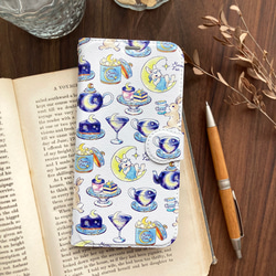 MoonTea 錢包智慧型手機殼（與所有 iPhone/Android 型號相容）兔子與月亮 第2張的照片