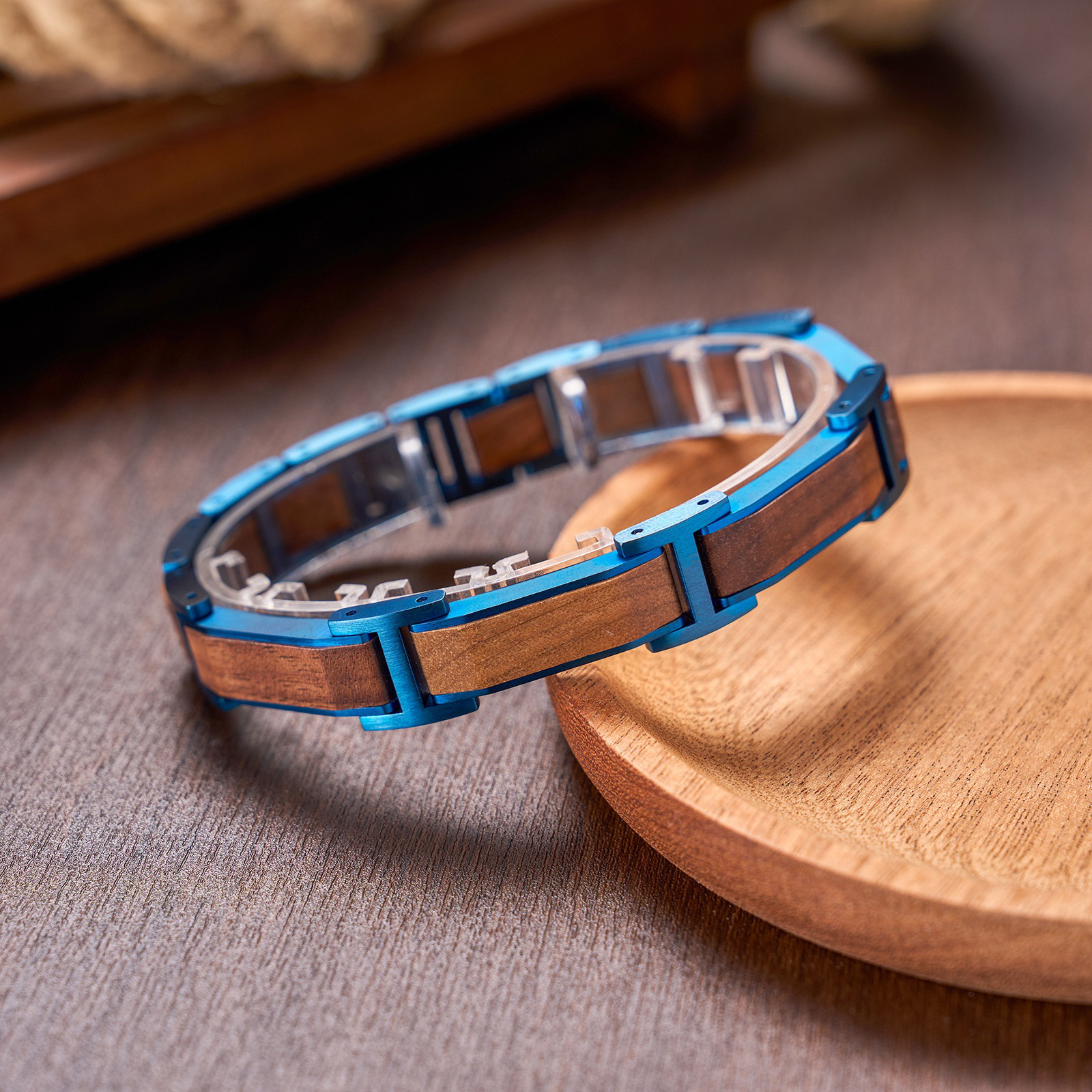 天然オリーブウッド × タングステン メンズブレスレット｜手作り 高級バングル   手作り ハンドメイド 高級 おしゃれ