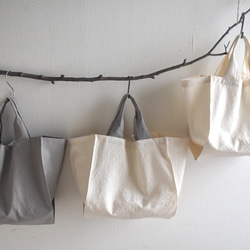 横広エコバッグ・コットン（内ポケット付き）/コンビニ/お弁当/お惣菜/パン屋さん 2枚目の画像