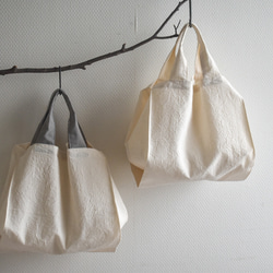 横広エコバッグ・コットン（内ポケット付き）/コンビニ/お弁当/お惣菜/パン屋さん 3枚目の画像