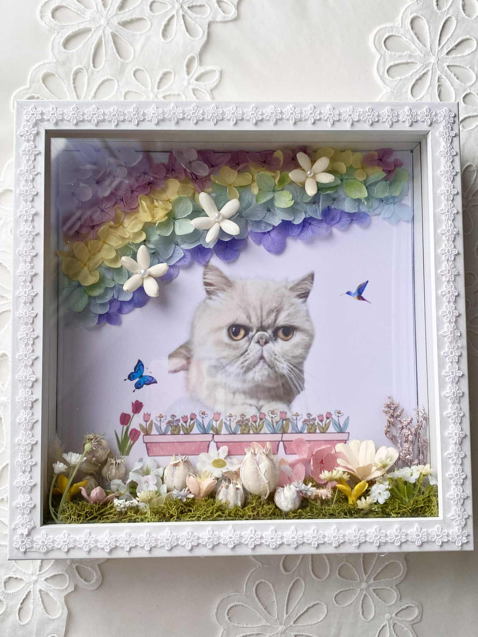 【HM-005】 うちの子の虹のお花畑フレーム｜写真入りメモリアル｜虹の橋を渡った子への特別な想いを【受注制作】 7,030円