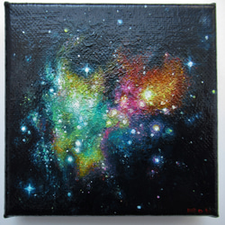 送料無料][匿名配送] 一点もの ネコ 天使 星 宇宙 油絵 油彩 絵 絵画