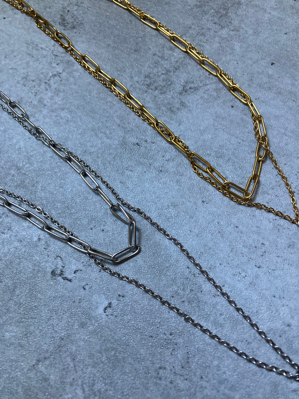 ーlayered coin necklaceー　サージカルステンレス　チェーンネックレス　ネックレス　コインネックレス 7枚目の画像