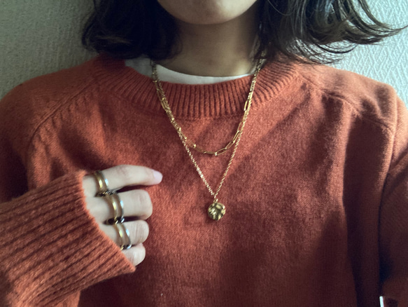 ーlayered coin necklaceー　サージカルステンレス　チェーンネックレス　ネックレス　コインネックレス 14枚目の画像