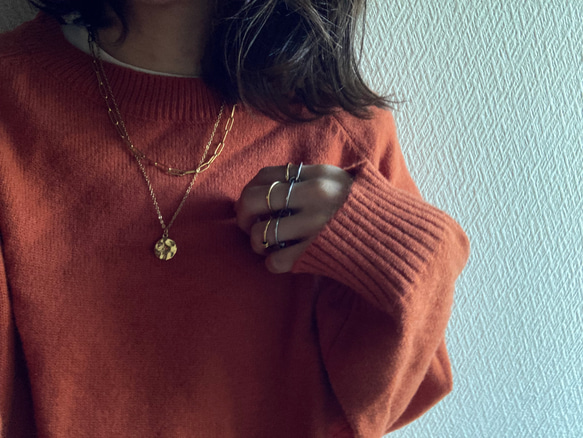 ーlayered coin necklaceー　サージカルステンレス　チェーンネックレス　ネックレス　コインネックレス 8枚目の画像