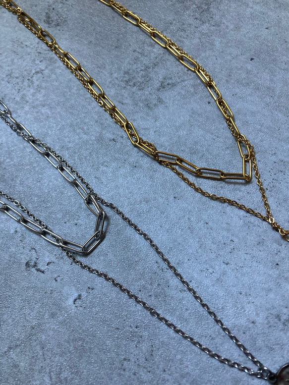 ーlayered coin necklaceー　サージカルステンレス　チェーンネックレス　ネックレス　コインネックレス 18枚目の画像