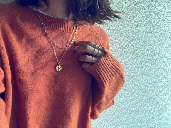 ーlayered coin necklaceー　サージカルステンレス　チェーンネックレス　ネックレス　コインネックレス 10枚目の画像