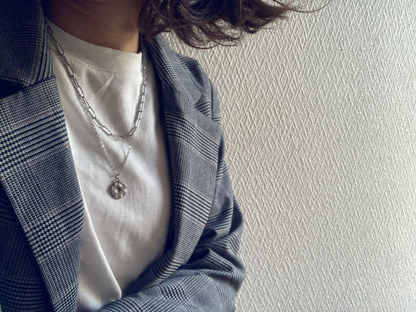 ーlayered coin necklaceー　サージカルステンレス　チェーンネックレス　ネックレス　コインネックレス 20枚目の画像