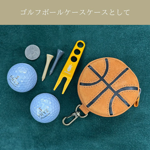 バスケットボール 丸型ミニポーチ バッグチャーム キーホルダー 部活