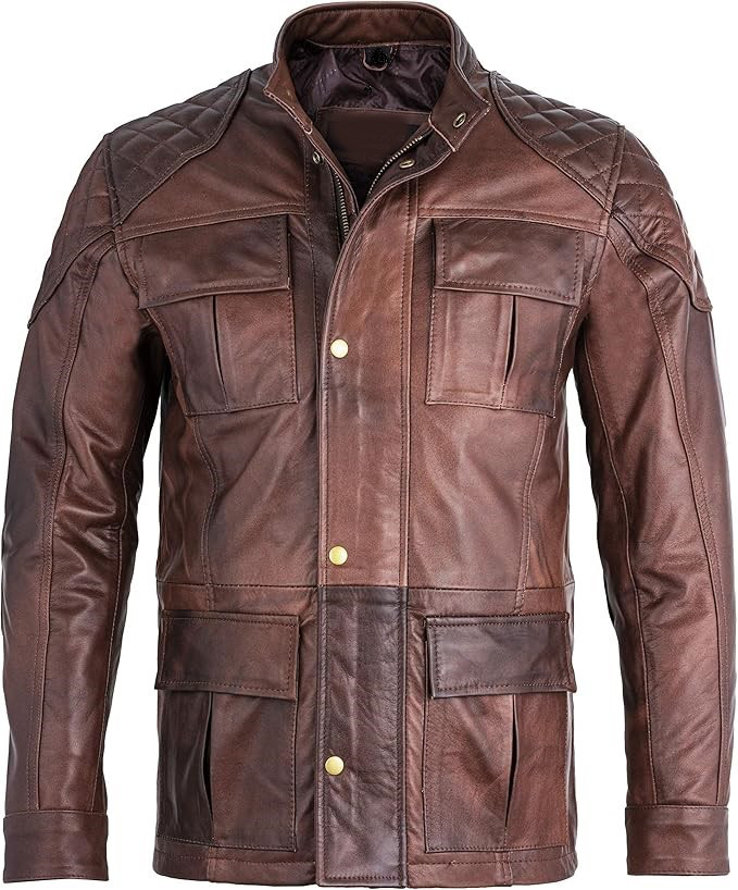 羊革・キルティングショルダーサファリジャケット Sheep Leather Safari Jacket