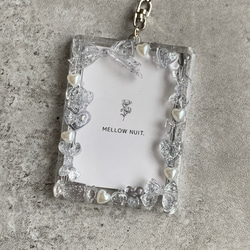 B8トレカキーホルダー】硬質ケース 『silver lamé』 mini heart pearl