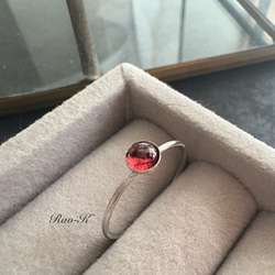 ✨silver925大人のシンプルリング〜ルベライト(レッドトルマリン) 指輪