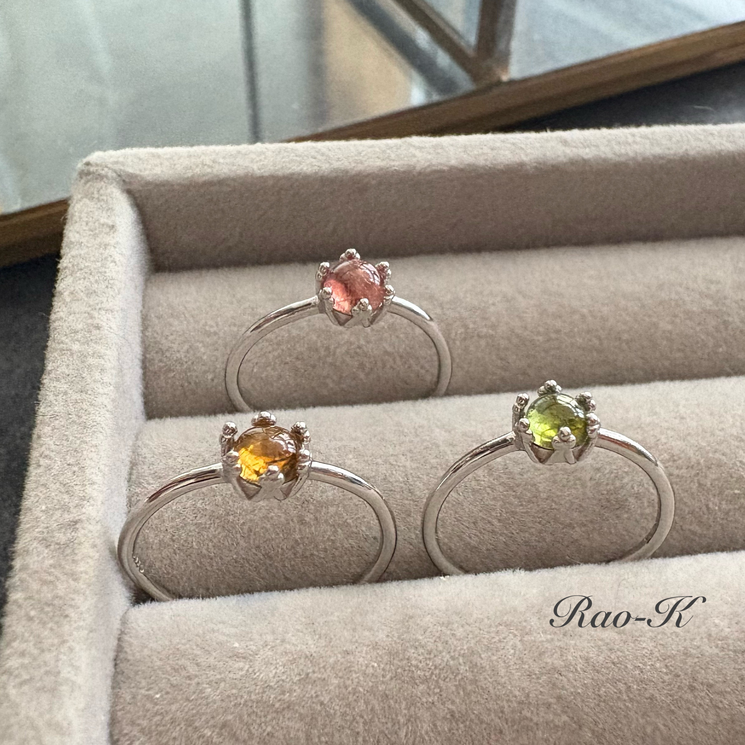 ✨silver925大人のアンティーク調リング〜マルチカラートルマリン