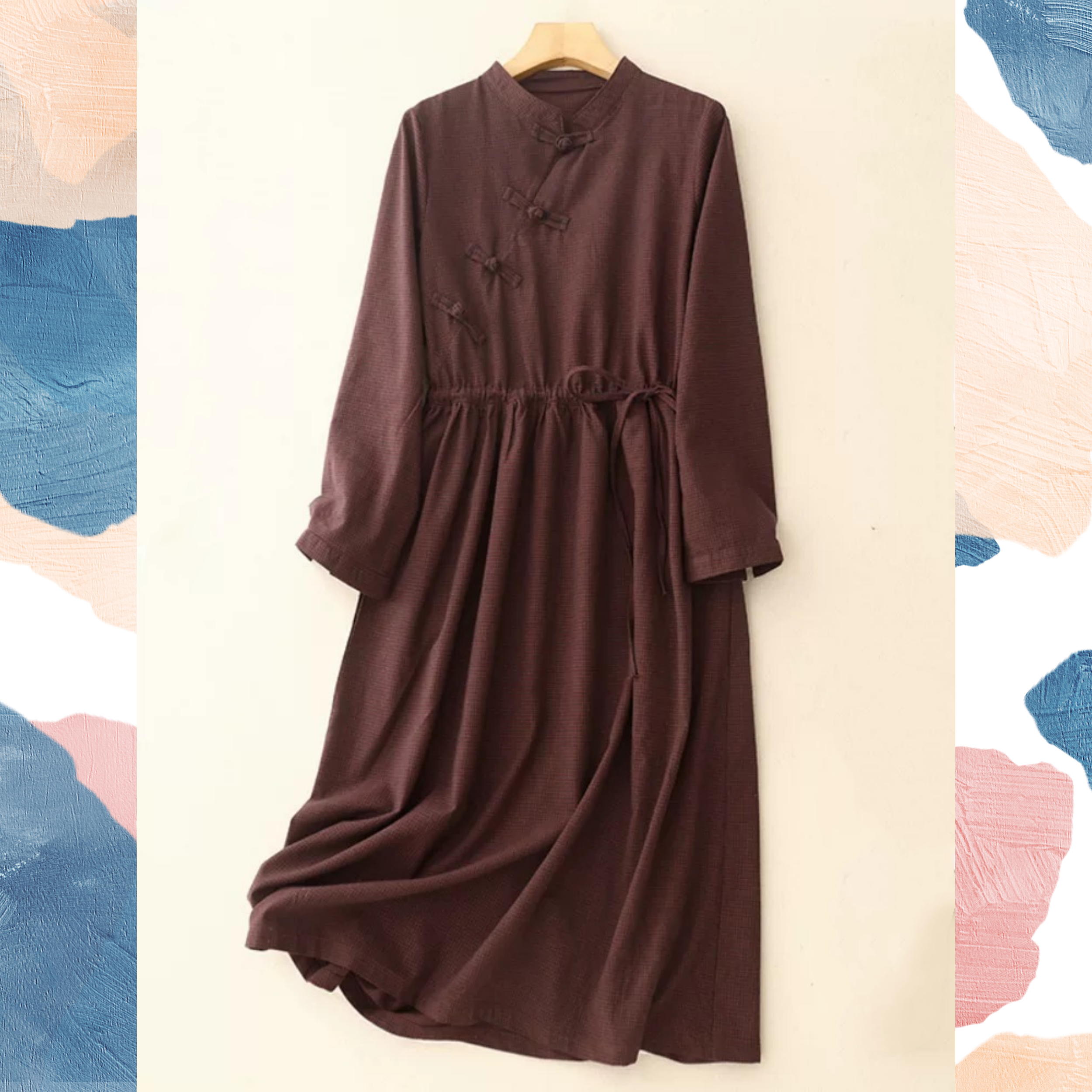 【受注】 新作 秋 ワンピース 長袖 ロングワンピ 洗濯可 シャツワンピース