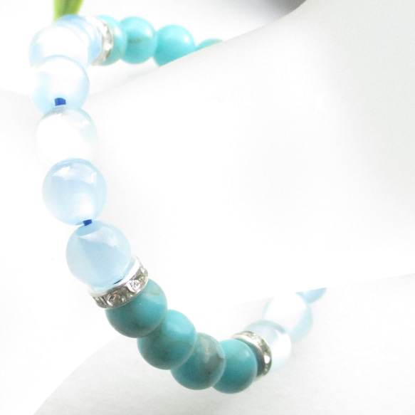 激情にみまわれていてもターコイズにかわすあなたの横顔は今日も素敵です♪<1点ものブレスレット>IB221 2枚目の画像