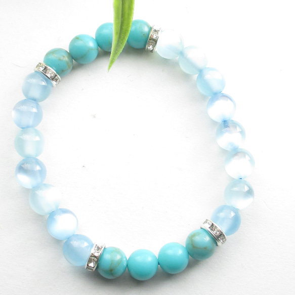 激情にみまわれていてもターコイズにかわすあなたの横顔は今日も素敵です♪<1点ものブレスレット>IB221 1枚目の画像