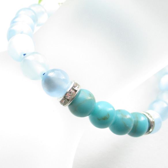 激情にみまわれていてもターコイズにかわすあなたの横顔は今日も素敵です♪<1点ものブレスレット>IB221 3枚目の画像