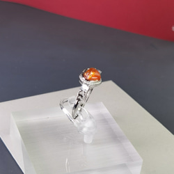 「陽だまりの輝き」キラキラ５Aサンストーン (アンデシン)華やか繊細なピンキーリング 2枚目の画像