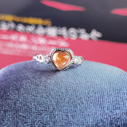 「陽だまりの輝き」キラキラ５Aサンストーン (アンデシン)華やか繊細なピンキーリング 4枚目の画像