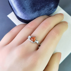 「陽だまりの輝き」キラキラ５Aサンストーン (アンデシン)華やか繊細なピンキーリング 3枚目の画像