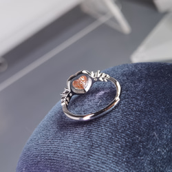 「陽だまりの輝き」キラキラ５Aサンストーン (アンデシン)華やか繊細なピンキーリング 5枚目の画像