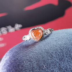 「陽だまりの輝き」キラキラ５Aサンストーン (アンデシン)華やか繊細なピンキーリング 1枚目の画像