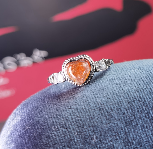 「陽だまりの輝き」キラキラ５Aサンストーン (アンデシン)華やか繊細なピンキーリング 1枚目の画像