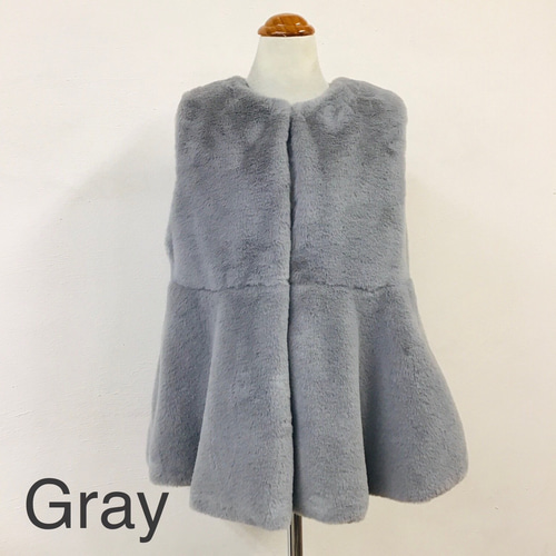 №A65414 【2025年 秋・冬 AW 新作】ペプラム フェイクファーベスト