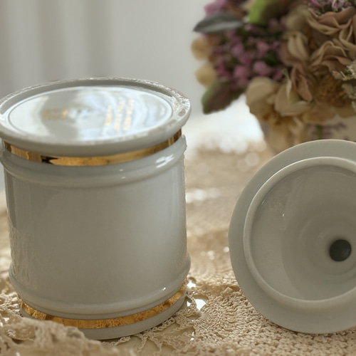 レア✨フランスアンティーク BF社 ホーローキャニスター すみれ 菫 花柄 レア✨フランスアンティーク BF社 ホーローキャニスター すみれ 菫 花柄