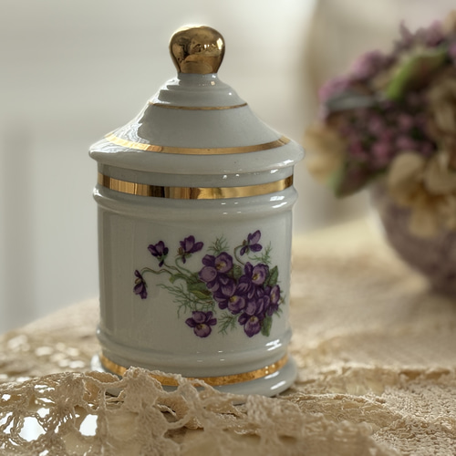 ◆フランスアンティーク｜レア1900年代パリ石鹸箱アールヌーボー紙箱すみれ紫花 フランスアンティーク Limoges リモージュ スミレの小物入れ すみれ