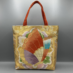 着物 帯 帯締め ハンドメイド トートバッグ リメイク 金 桜 さくら 六