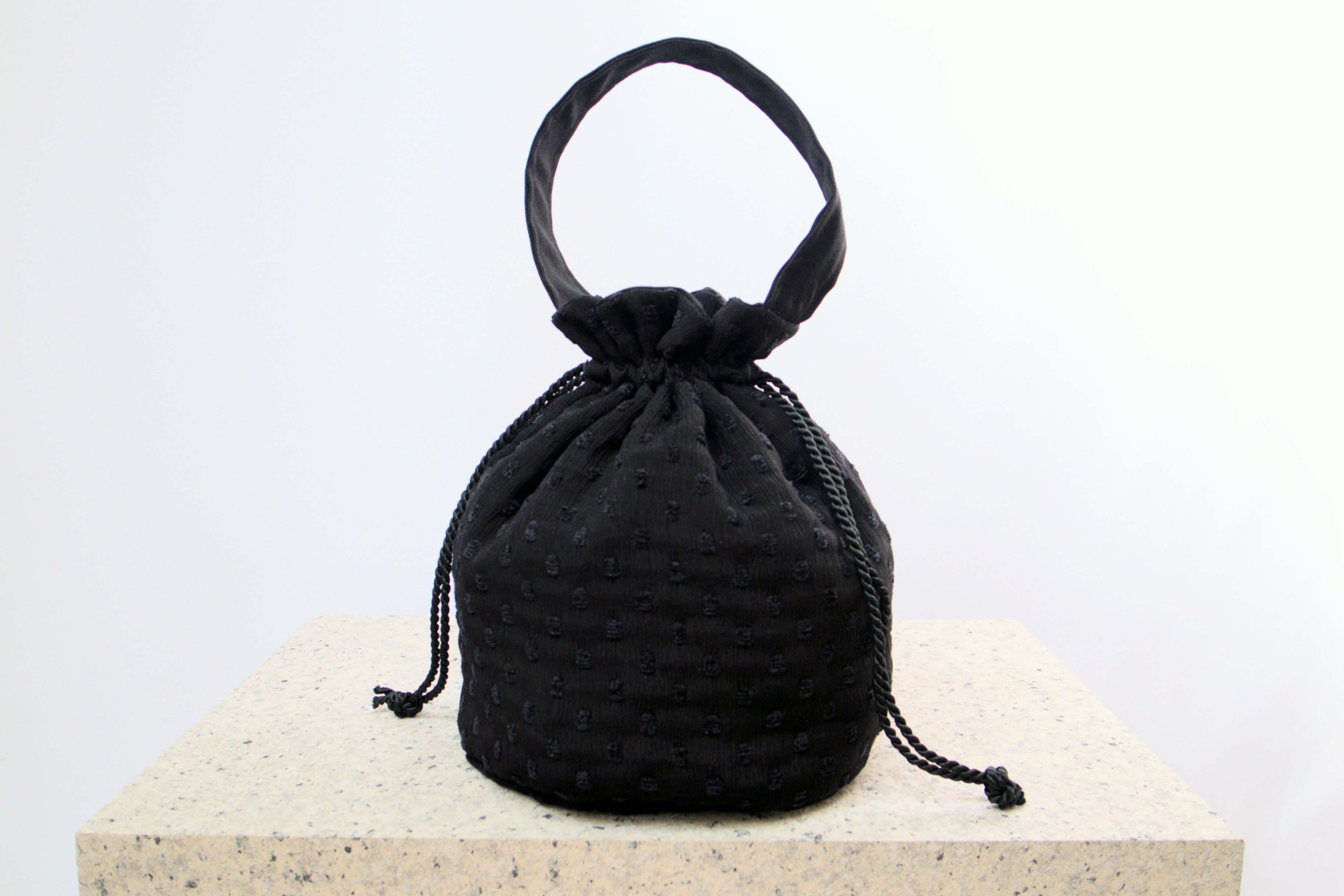 run run bag【水玉】- モールドットドビー ×  帆布 -