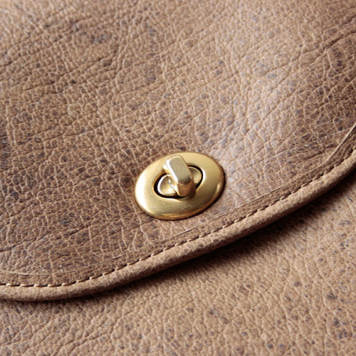 Kudu leather (クードゥーレザー)ミニショルダーバッグ グレー