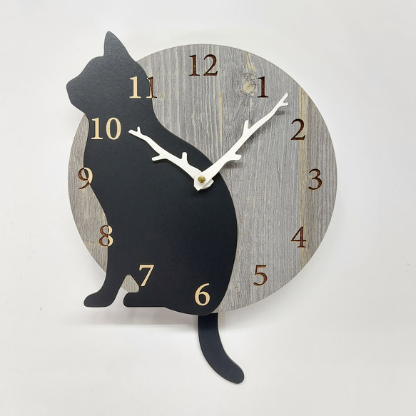 猫の振り子時計【期間限定値下げ3000円引き】【静音タイプに変更可】名