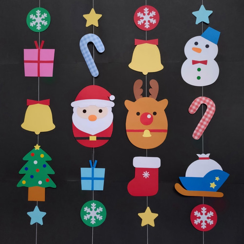 クリスマス お正月 2点セット 吊るし飾り 壁面飾り ガーランド 11月 12