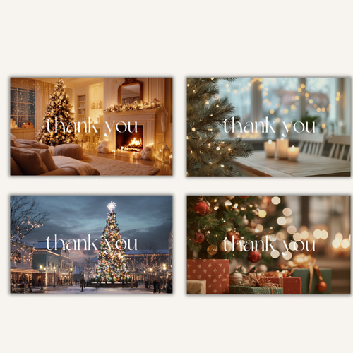 サンキューカード】クリスマスのメッセージカード｜選べる8種類の冬