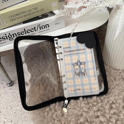 new＊ジップA6バインダー（ブラック）バインダー貯金 /saving /韓国