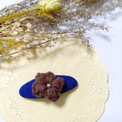 ふわふわ お花のパッチンピン 毛糸 ヘアピン ほのか 通販 16555669