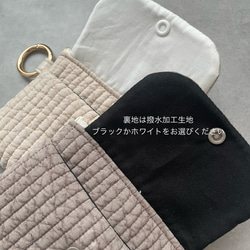 ハート刺繍　ヌビ生地　ミニポーチ　カードポーチ　カードケース　キーケース　マルチポーチ 2枚目の画像