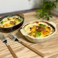 カラフル取っ手のグラタンボウル 3枚目の画像