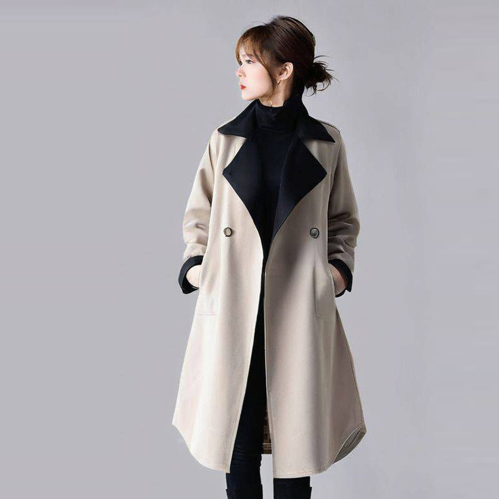 秋冬レディースカラード モノトーン トレンチコート【返品・交換可】品質最優先25-465