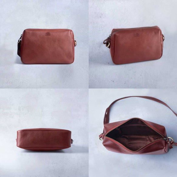 義大利真皮單肩包，大容量，斜背包，Virano，棕色，HAB043 第14張的照片