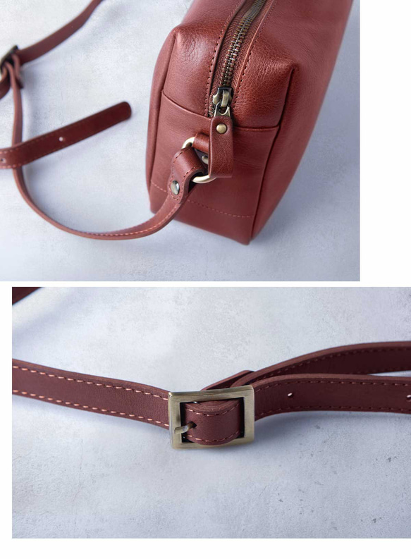 義大利真皮單肩包，大容量，斜背包，Virano，棕色，HAB043 第9張的照片