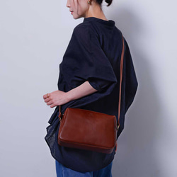 義大利真皮單肩包，大容量，斜背包，Virano，棕色，HAB043 第19張的照片