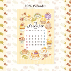 マロンデザート 2025年11月の日付シート（マスキングシール）sticker【在庫僅少】 3枚目の画像