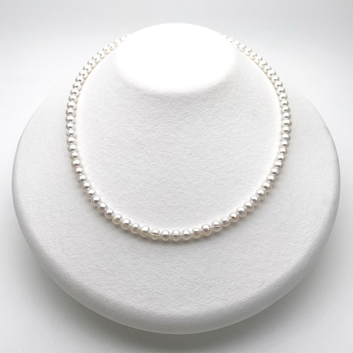 本真珠パールネックレス セミラウンド 小粒 4mm 5mm 入園 卒園 入学